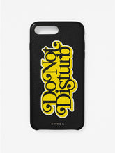 Load image into Gallery viewer, Yellow 'Do Not Disturb' Leather iPhone Case