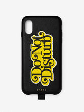 Load image into Gallery viewer, Red 'Do Not Disturb' Leather iPhone Case