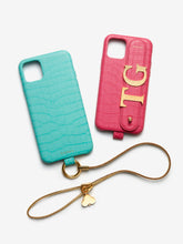 Load image into Gallery viewer, Faux Alligator Charm Hand Hug iPhone Case