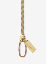 Load image into Gallery viewer, Gold & Fluro Zip Lanyard with Bullion Bar Charm