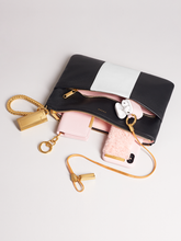 Load image into Gallery viewer, Custom Leather Black and White Clutch Bag
