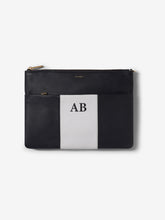 Load image into Gallery viewer, Custom Leather Black and White Clutch Bag

