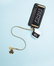 Load image into Gallery viewer, Gold Zip Lanyard with Poker Chip Charm
